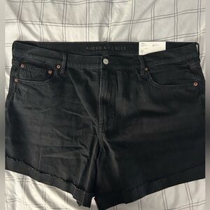 American Eagle Outfitters Black Jean Shorts with Raw Hem